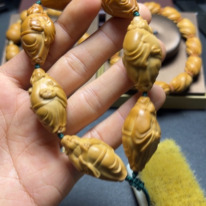 橄榄核手串/手链橄榄核雕金条财神