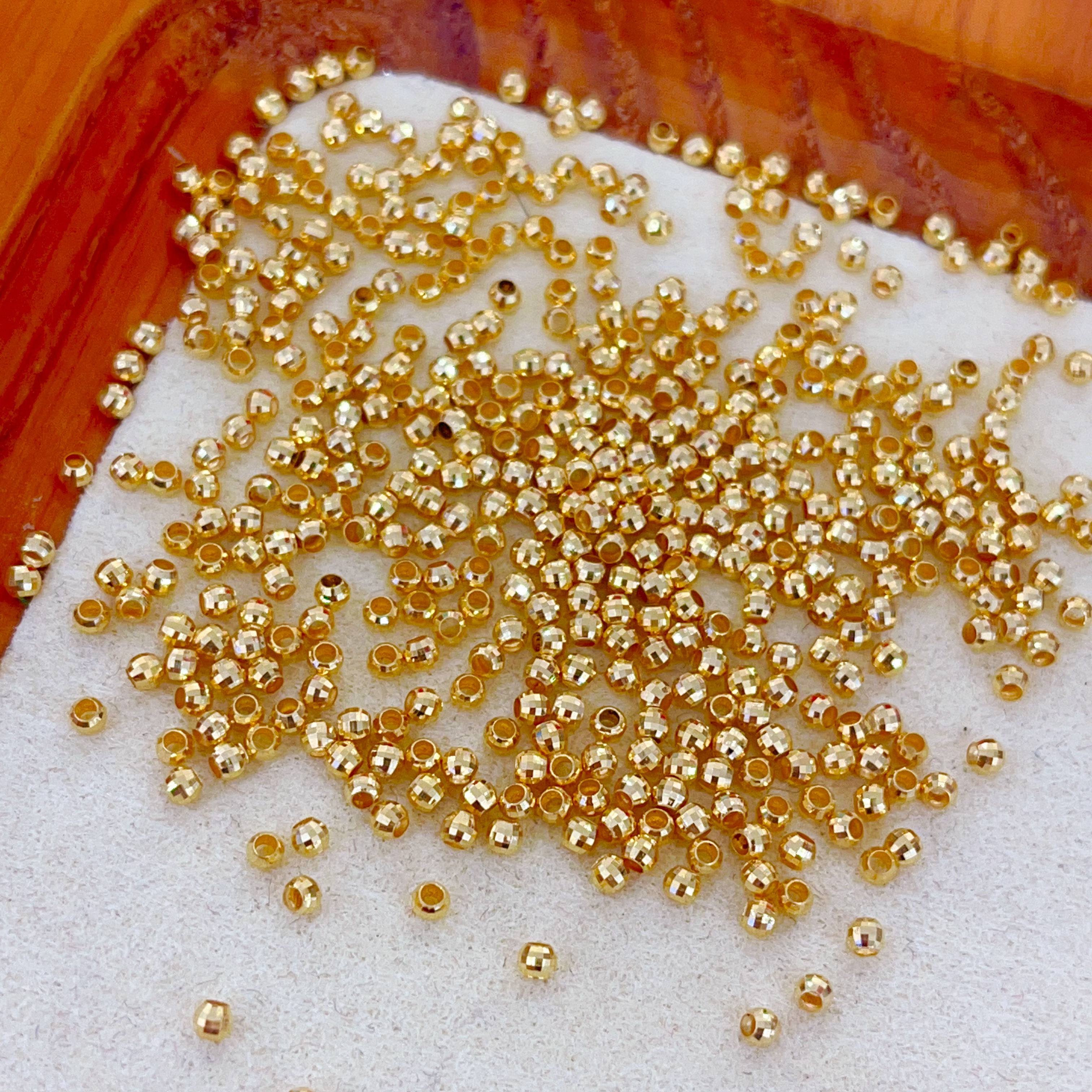 18k金蹦迪爆闪金珠2mmAU750金珠珠项链配件（多样性发其一）PJ98