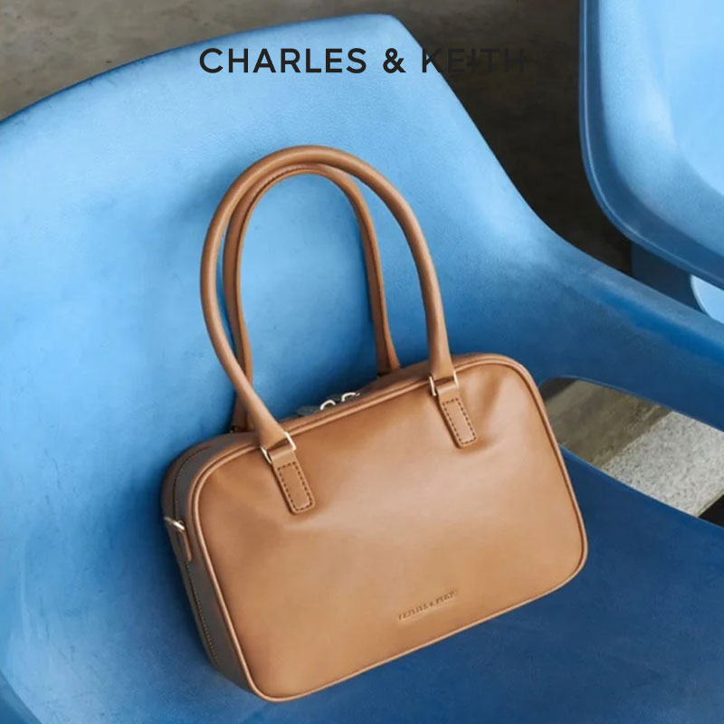 CHARLES & KEITH【商场同款】宽肩带手提波士顿斜挎包30271398