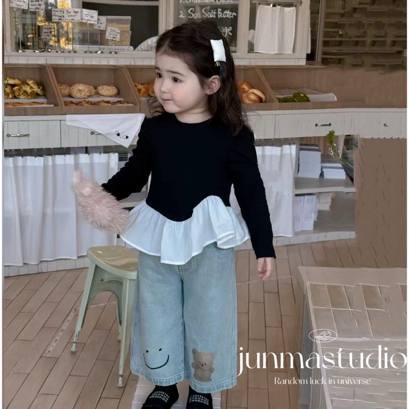 女童秋季洋气时髦宝宝荷叶边娃娃衫