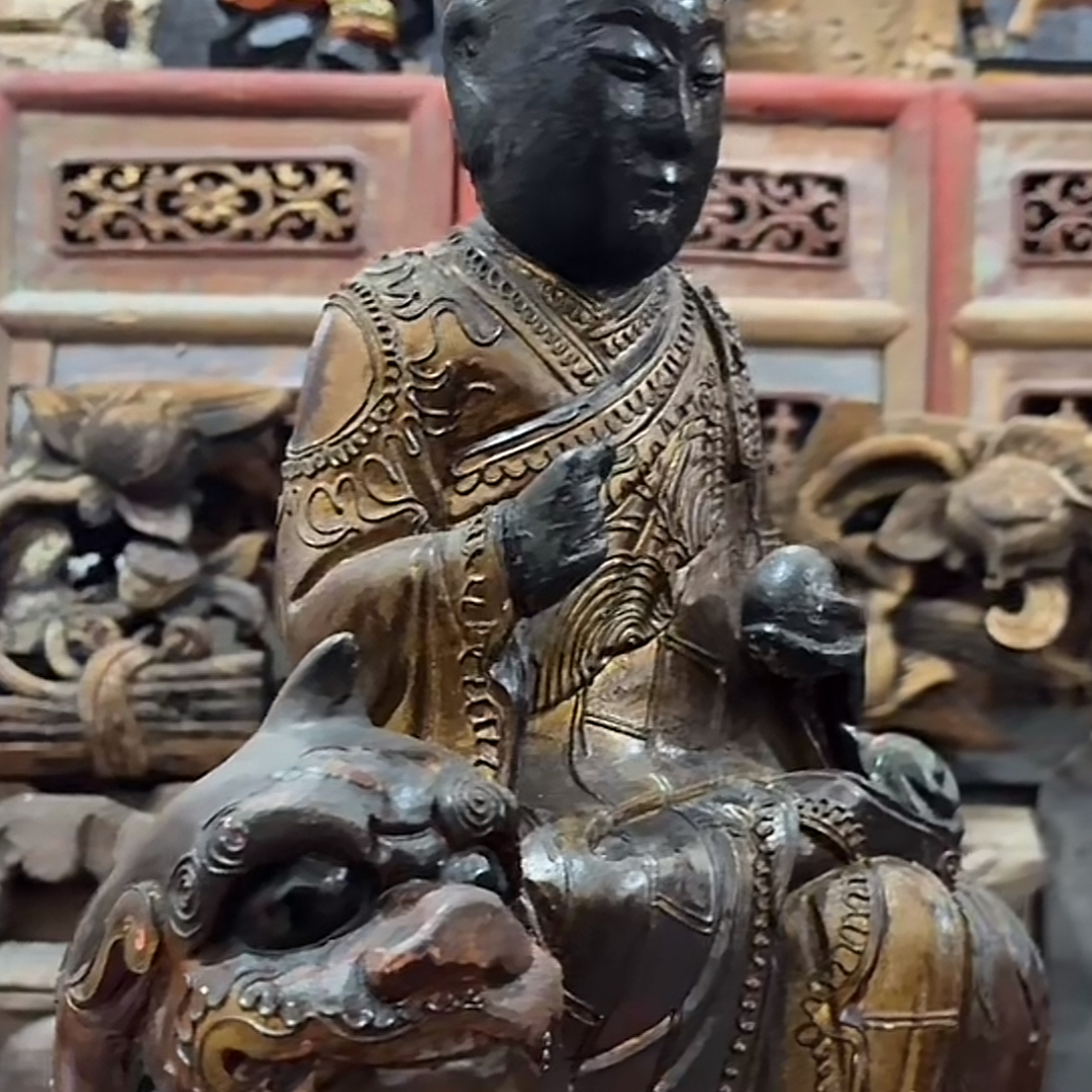 老木雕地藏王一尊