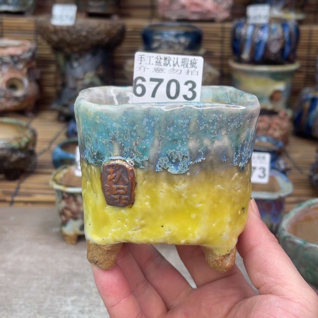 手工花盆默认瑕疵完美者勿拍