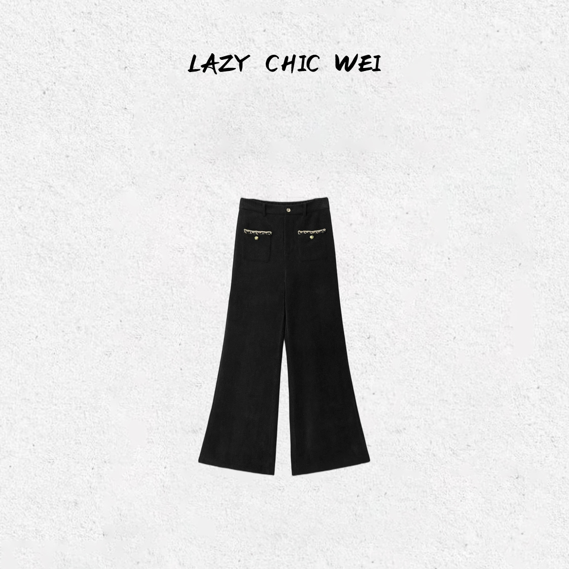 WEI“财阀千金裤”设计款定制灯芯绒高腰显瘦阔腿裤25SSW1573