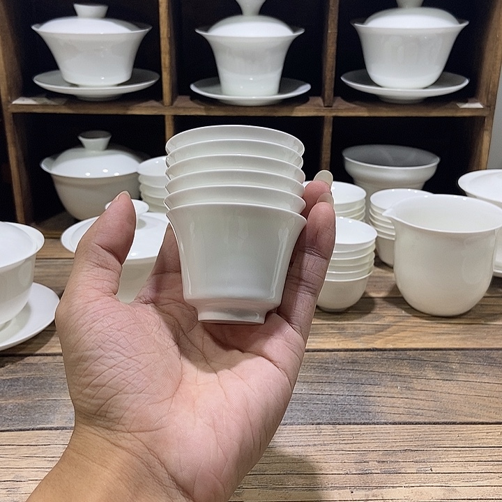 半***茶骨瓷大马蹄茶杯满水约50ml×6