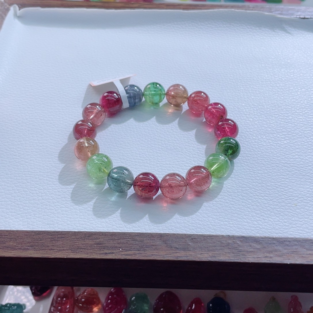 碧玺未镶嵌手链12mm左右