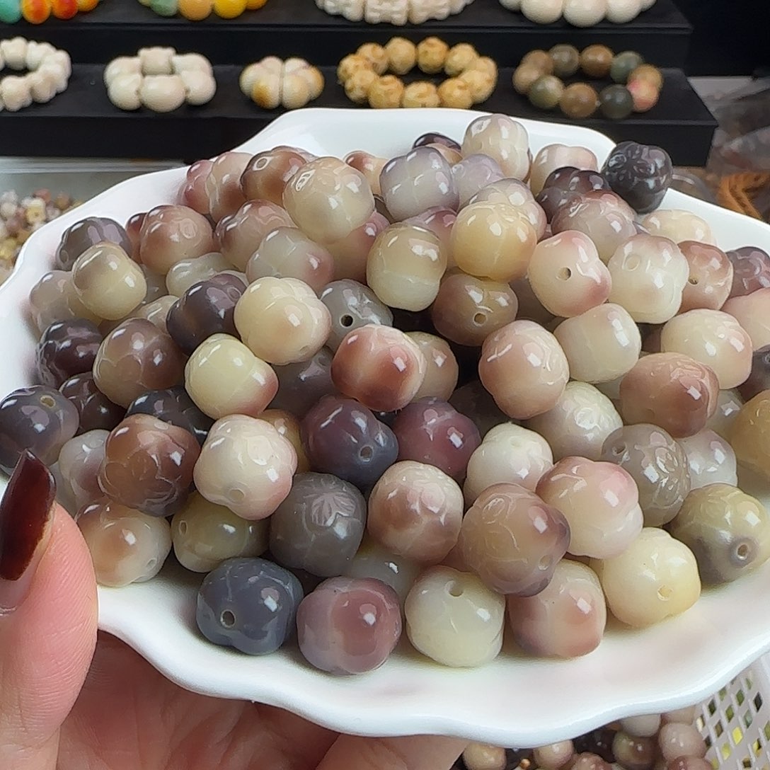 菩提根/象牙果手串卡12.5多肉葡萄柿子100颗