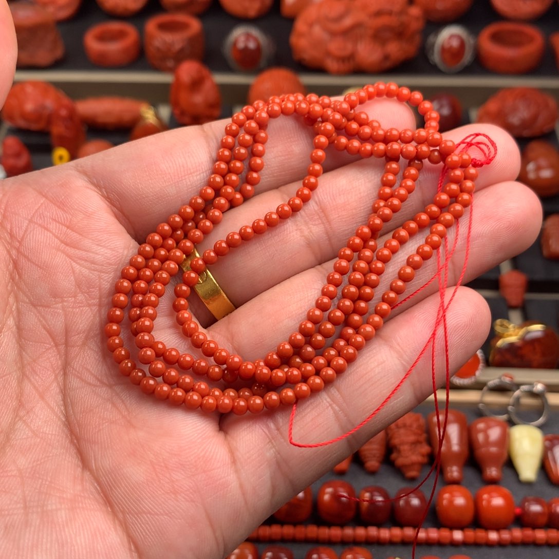 南红玛瑙小米珠3+未镶嵌