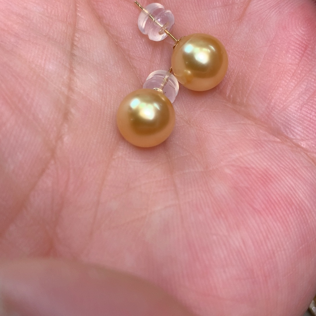 海水珍珠耳饰18K金镶嵌