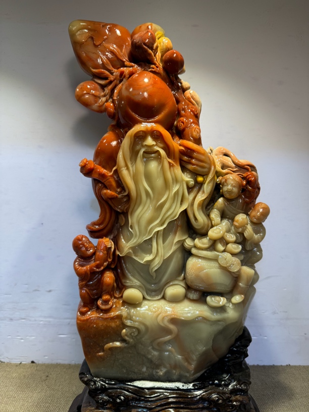精品石雕老寿星摆件