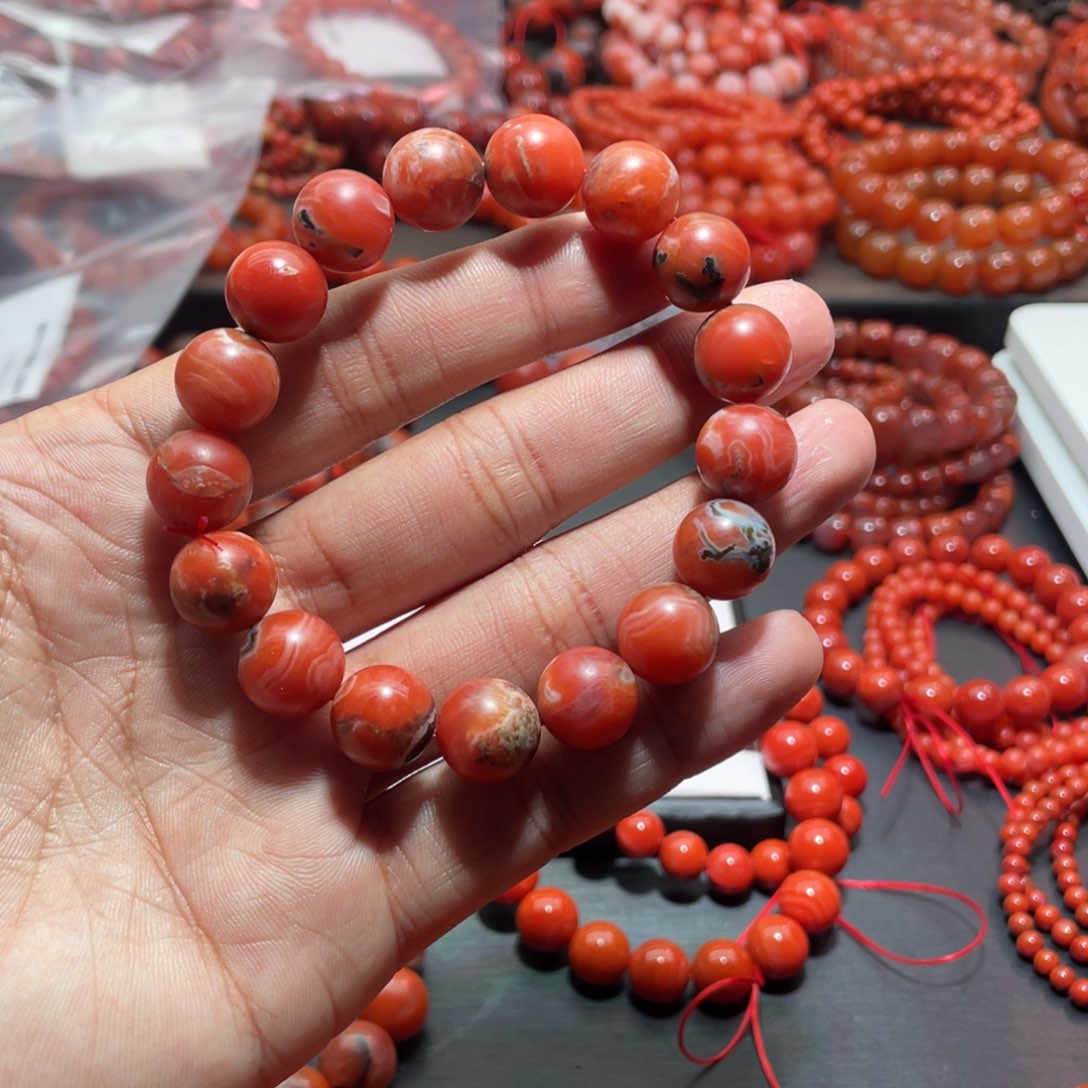 南红玛瑙手链未镶嵌