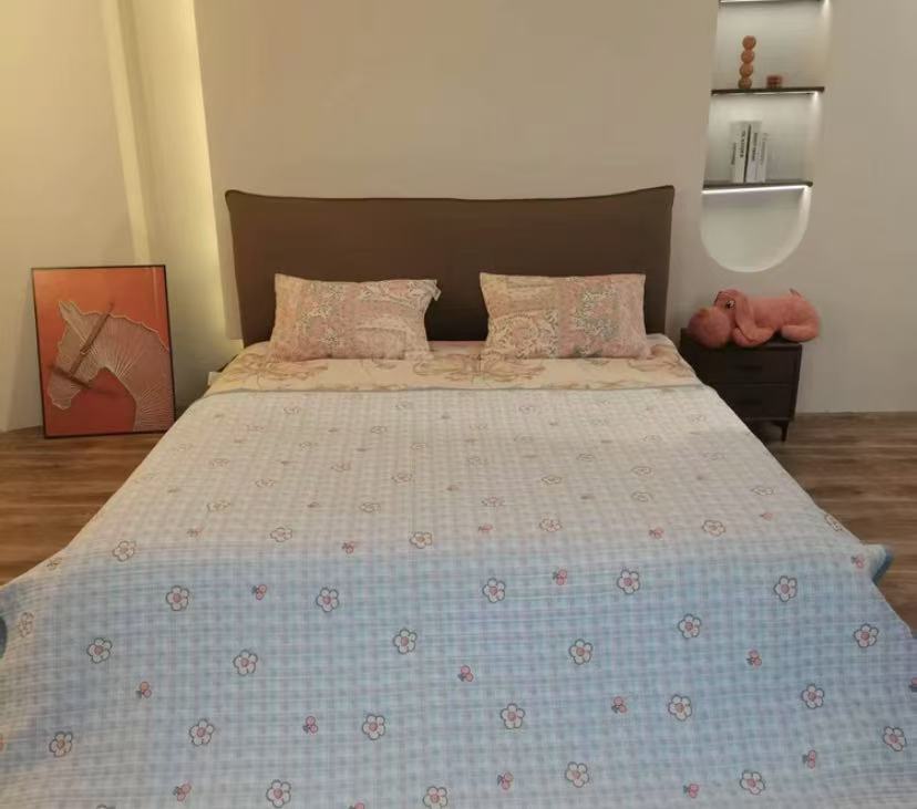 【樱桃花】200*230cmA类亲肤多功能防滑加厚双面绗缝床盖