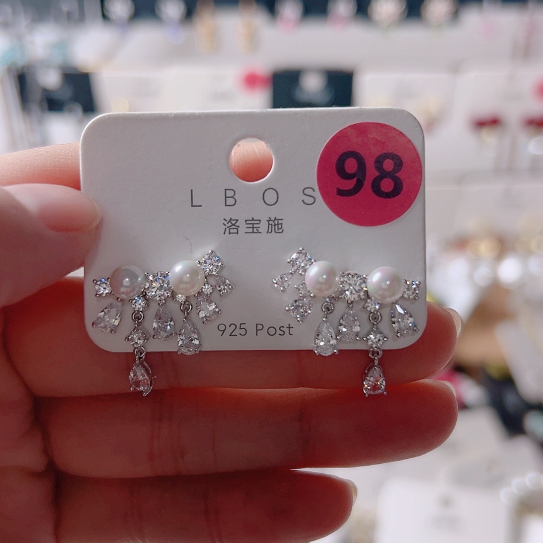 锆石纯铜合金耳环