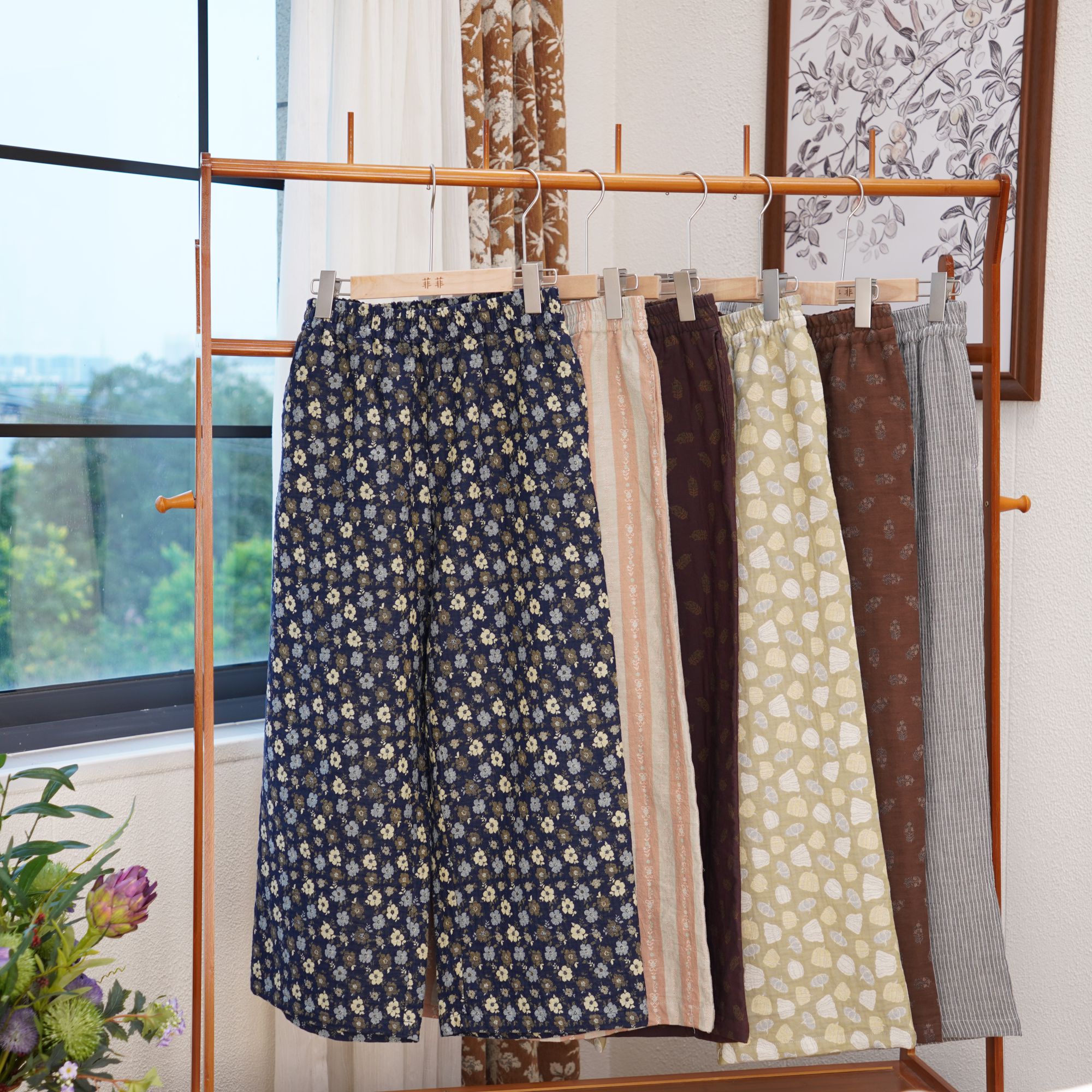 【双层纱家居长裤】25新款女款-全棉长裤吸汗透气夏天凉快百搭