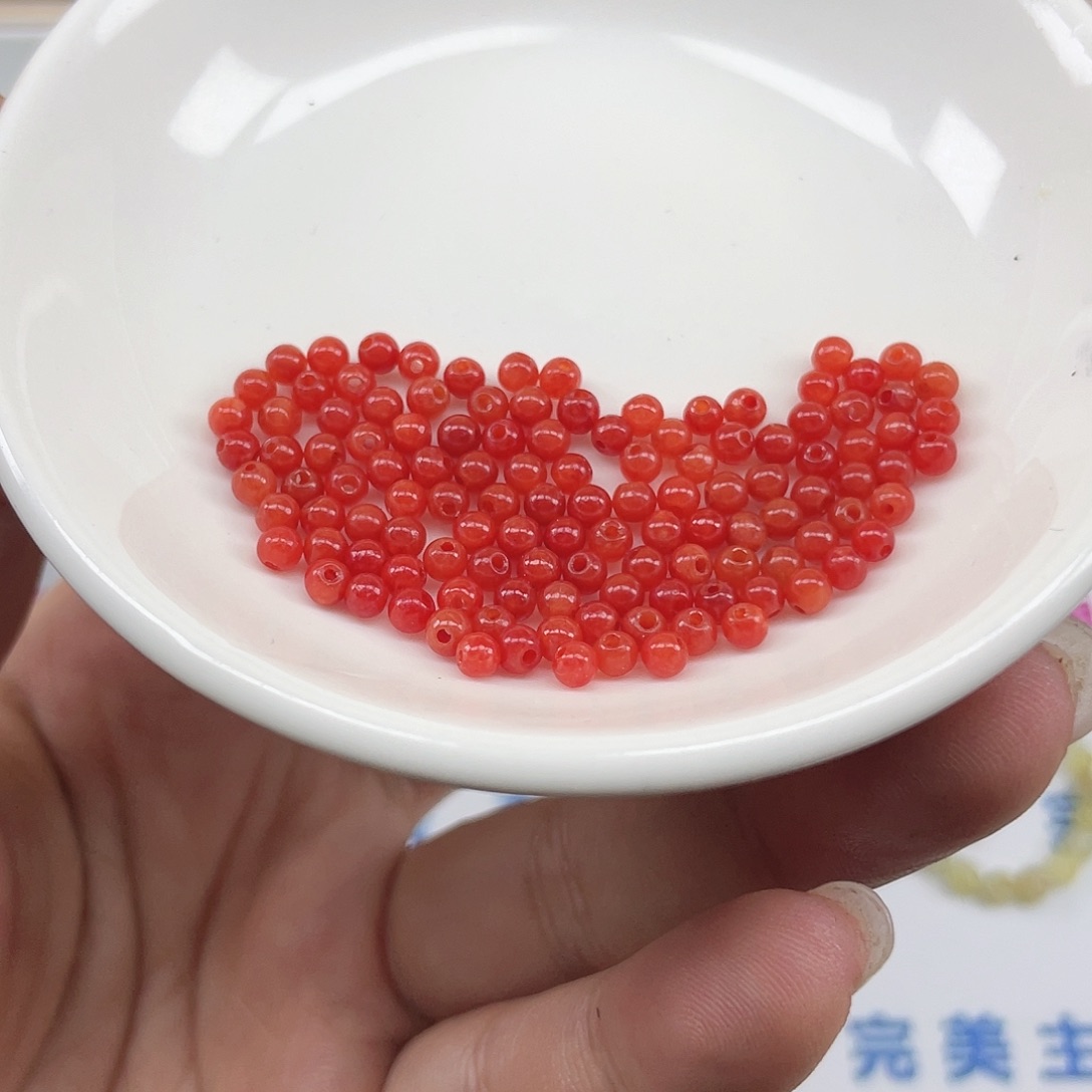 阿***！翡翠散珠卡3.4,120颗