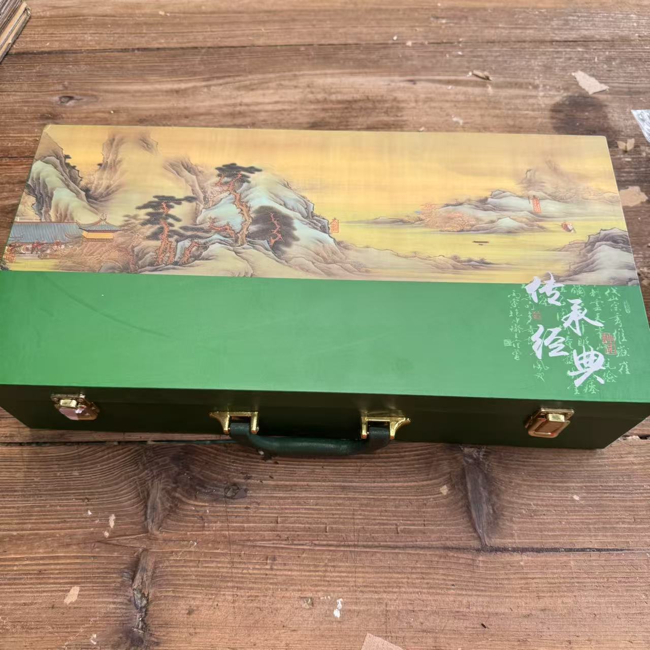 【闪购商品】传承经典素烧千里江山茶具套装