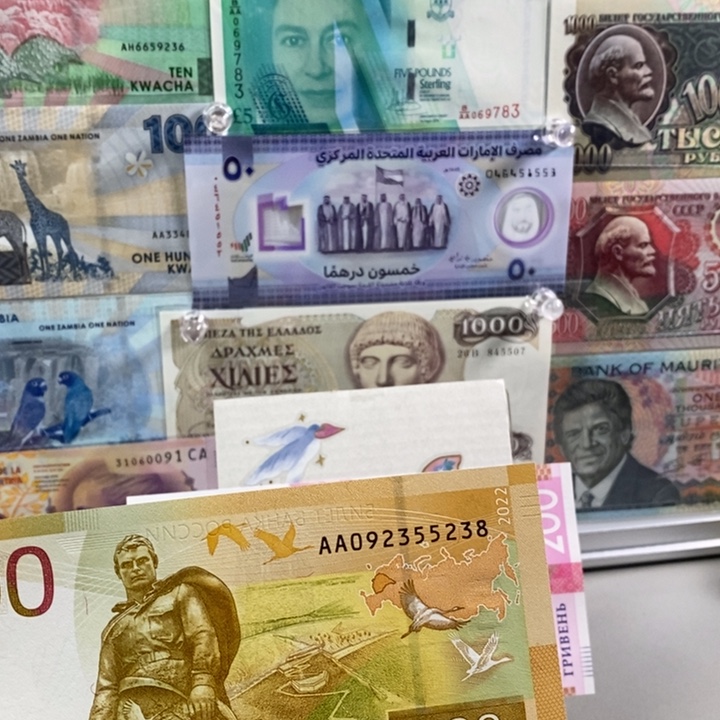 纸币请***哥俄100元纸币