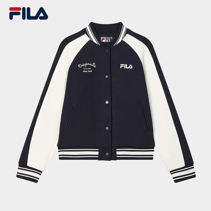 FILA斐乐女春新款【时尚减龄棒球服】复古运动休闲外套F11W519505F