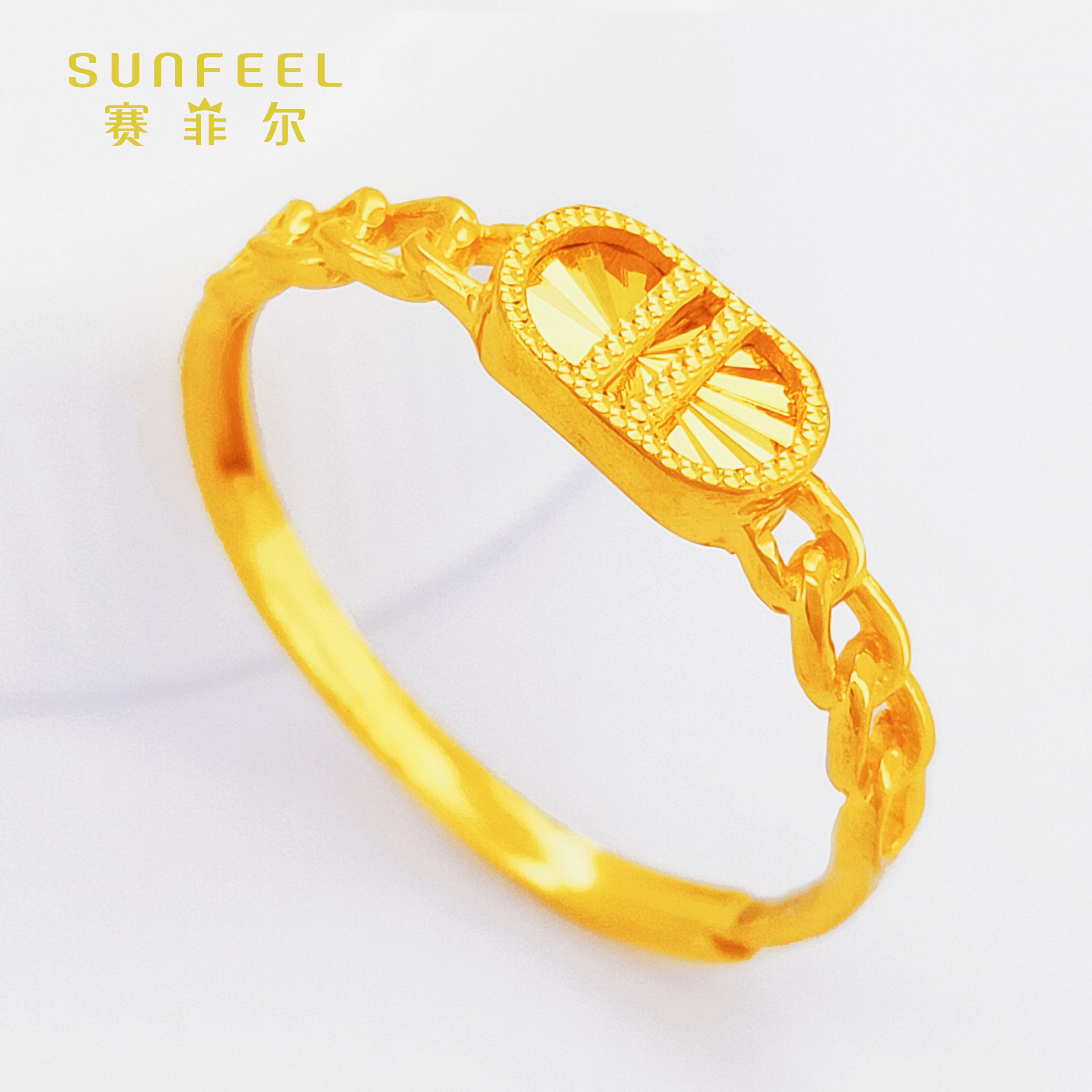 SUNFEEL/赛菲尔赛菲尔足金999亮面猪鼻子戒指活口可调节精致简约