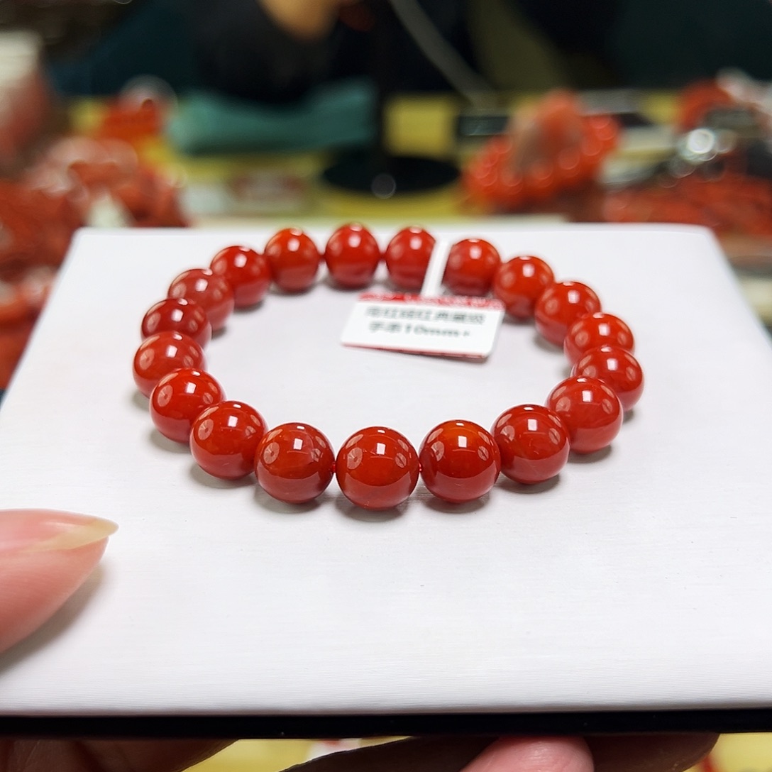 南红玛瑙未镶嵌买10+mmm锦红保山南红