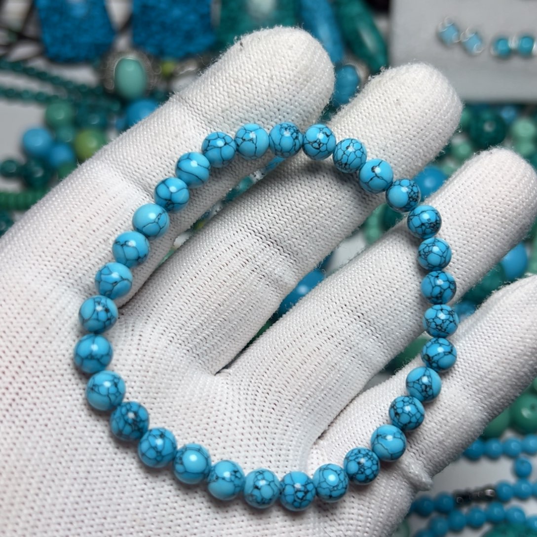 卡6+蓝花珠子手串手链