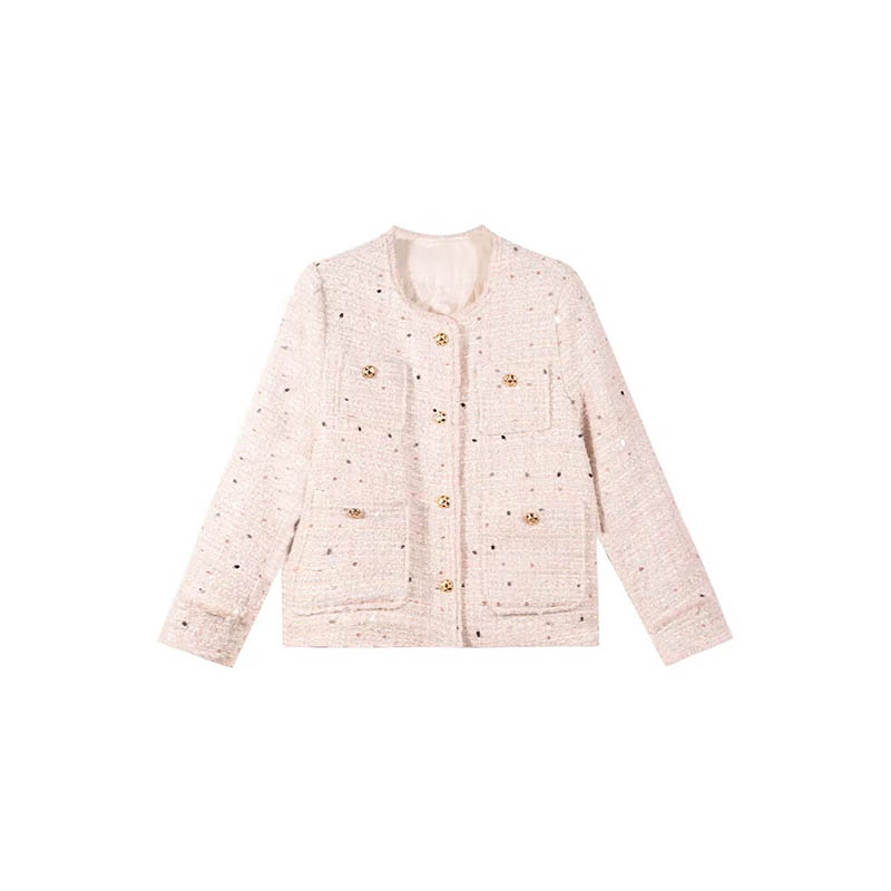 （女装）189 高级感法式亮片小香风短款羽绒服外套