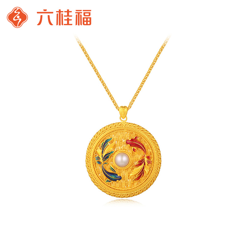 【传承】（未开价）福韵·宫廷系列福庆双鱼花丝古法黄金项链GH0300152