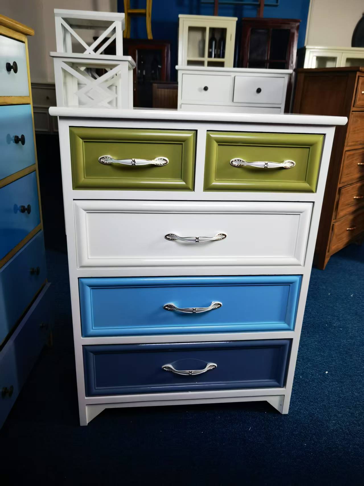 长56CM宽30C高74CM五斗柜实木收纳柜