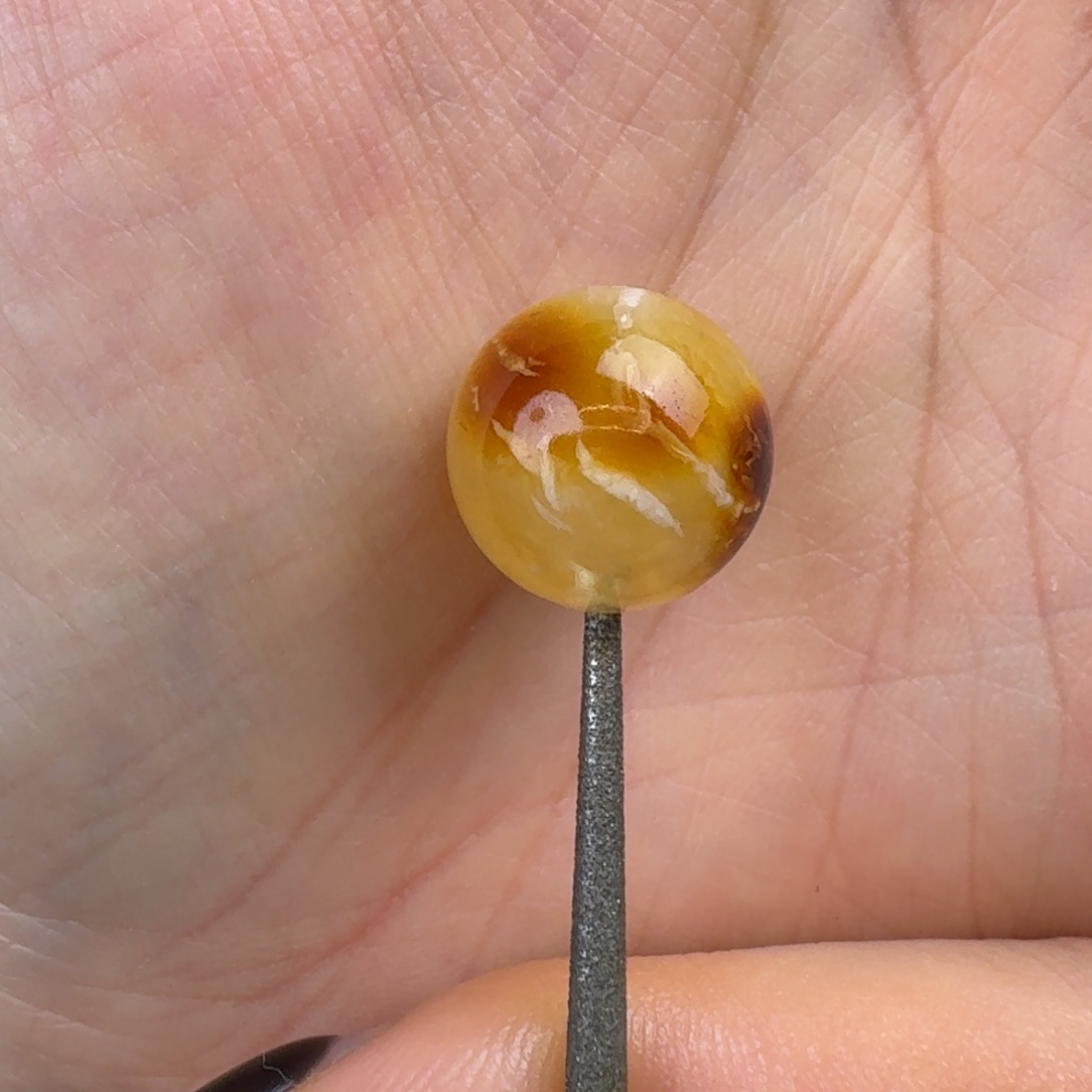 琥珀未镶嵌裸石13.5mm蜜蜡单珠