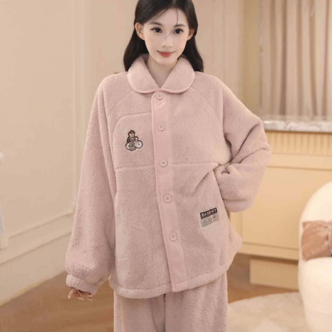 柔柔【小熊骑士】纯欲长袖长裤套装显白显瘦显瘦秋冬家居服睡衣女