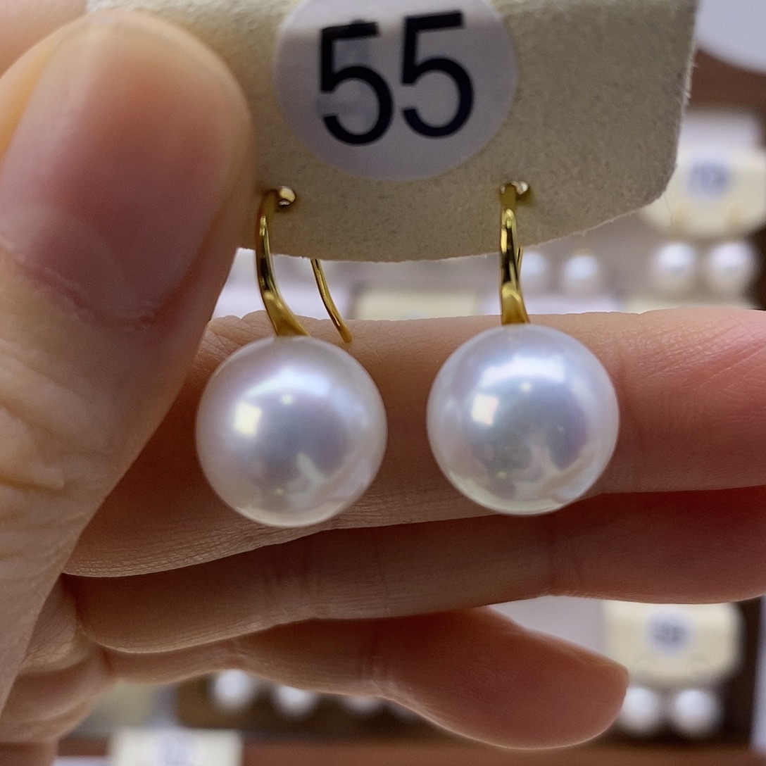 银S925镶嵌耳饰淡水珍珠