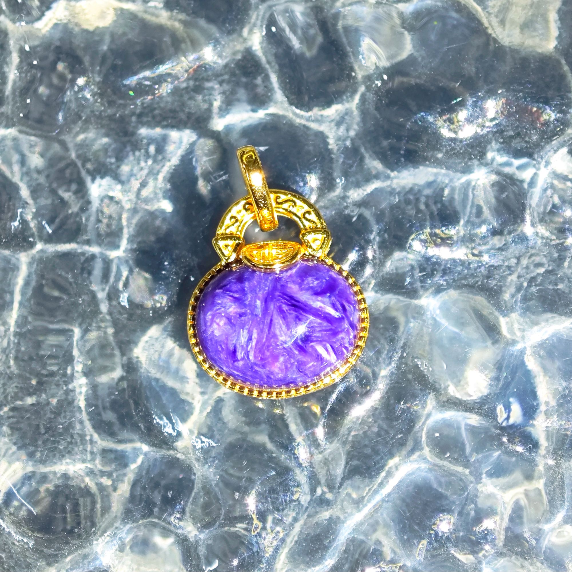 s925高阶玉化料紫龙晶福袋吊坠 5194