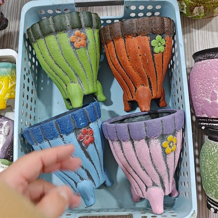 红陶吸水透气的白陶花盆凑满12发货