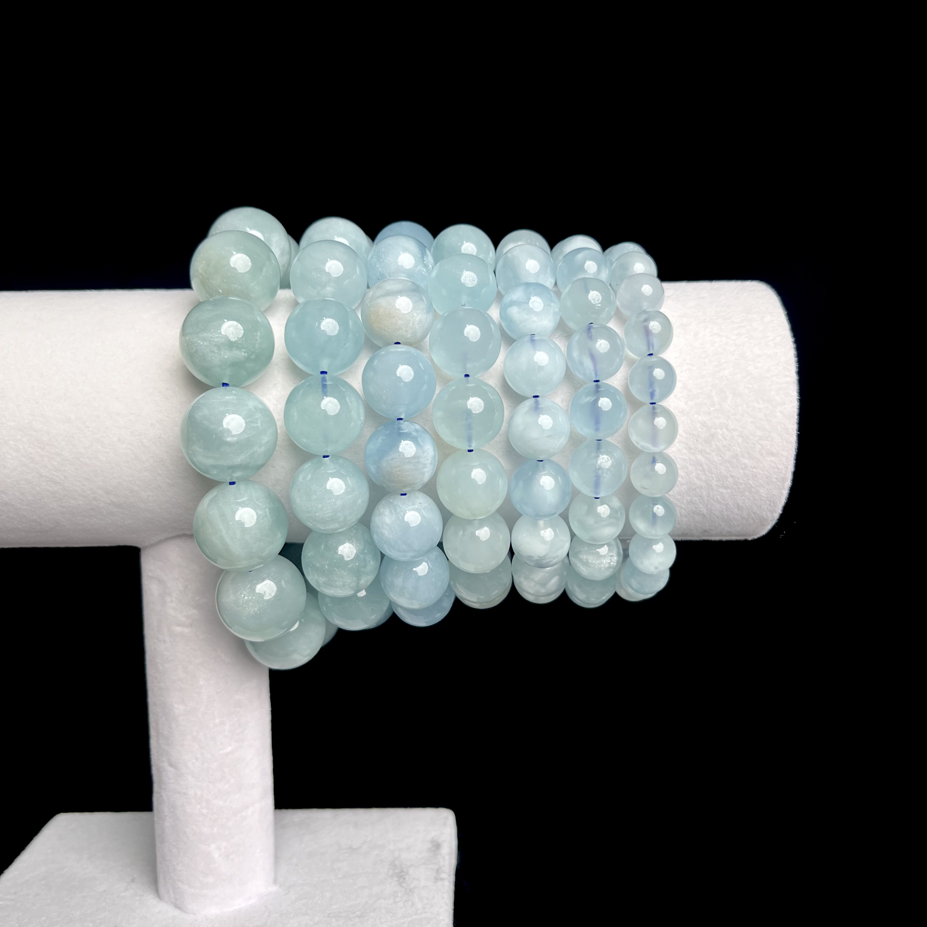 天然辰砂无优化海蓝宝手串U1007多样性发其一