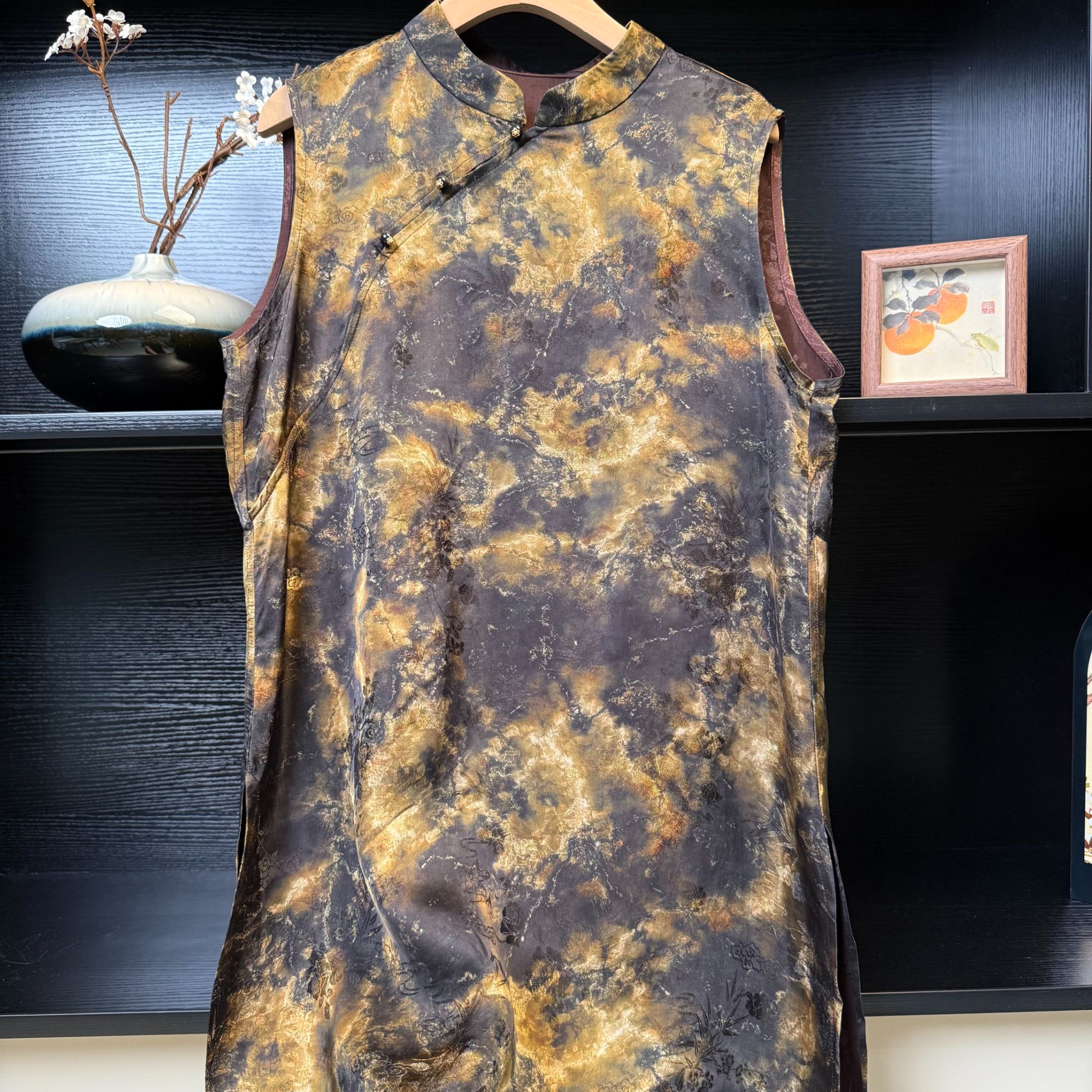 【星河】中式斜襟薄款无袖上衣2162