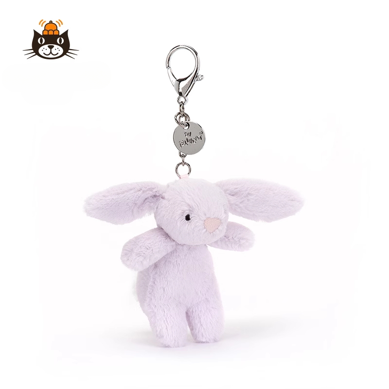 英国害羞薰衣草白色邦尼兔包包挂饰件钥匙扣可爱公仔玩偶