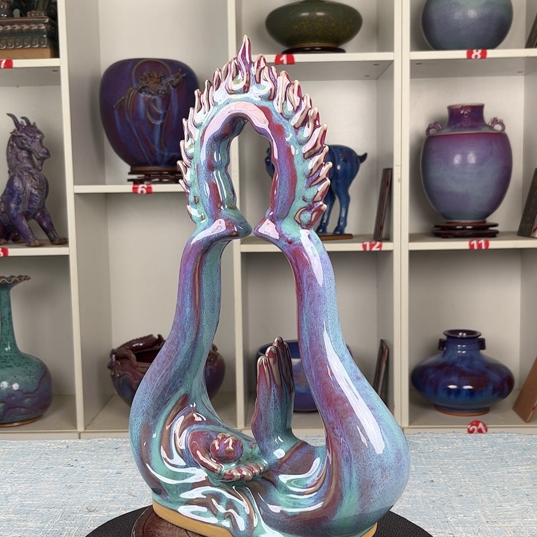 瓷片摆件……佛韵莲心……无礼盒