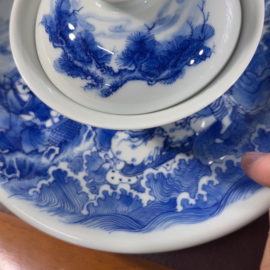 温***玉杯子手工手绘的陶瓷的