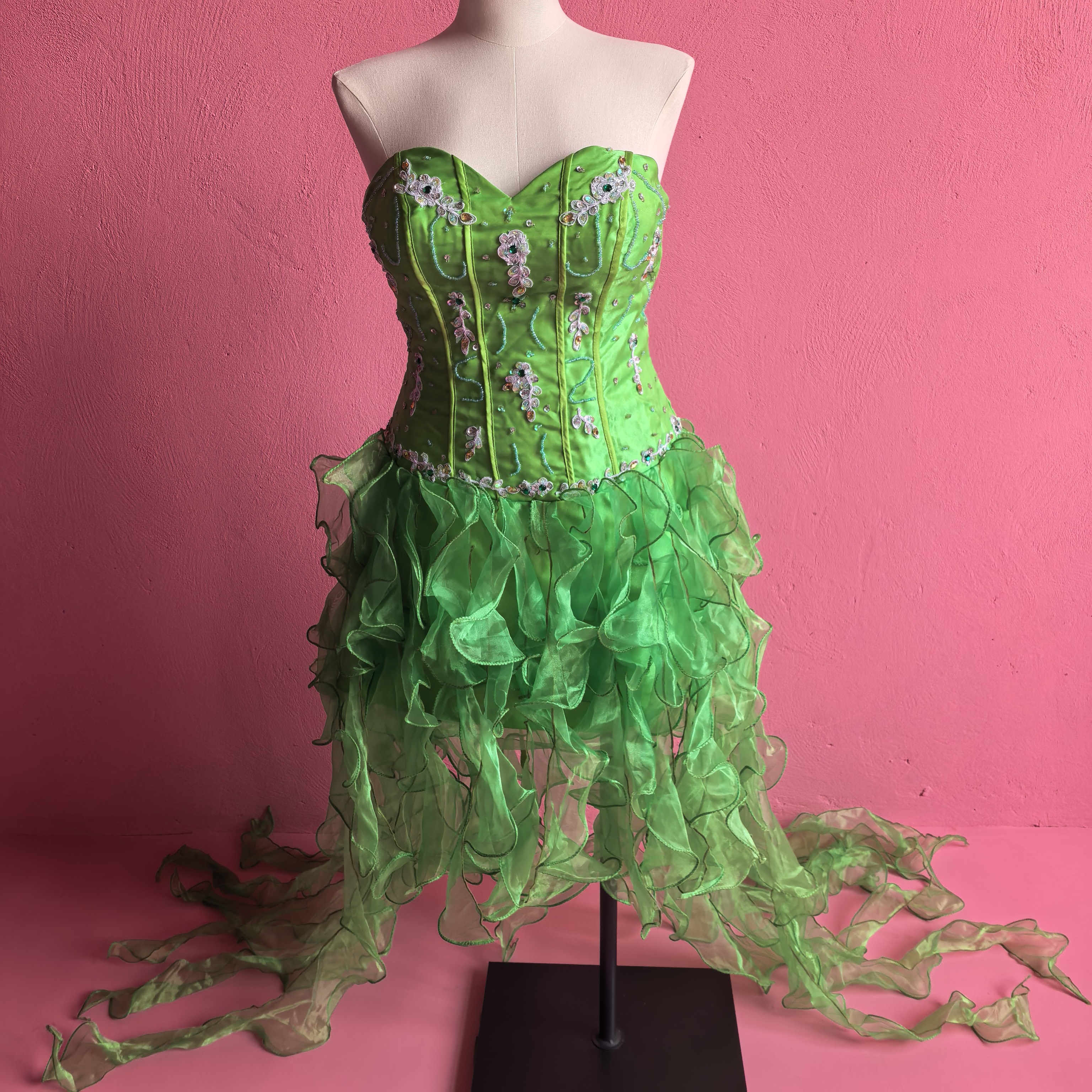 腰围82-92㎝ 水母裙 抹胸 绿色 绑带 