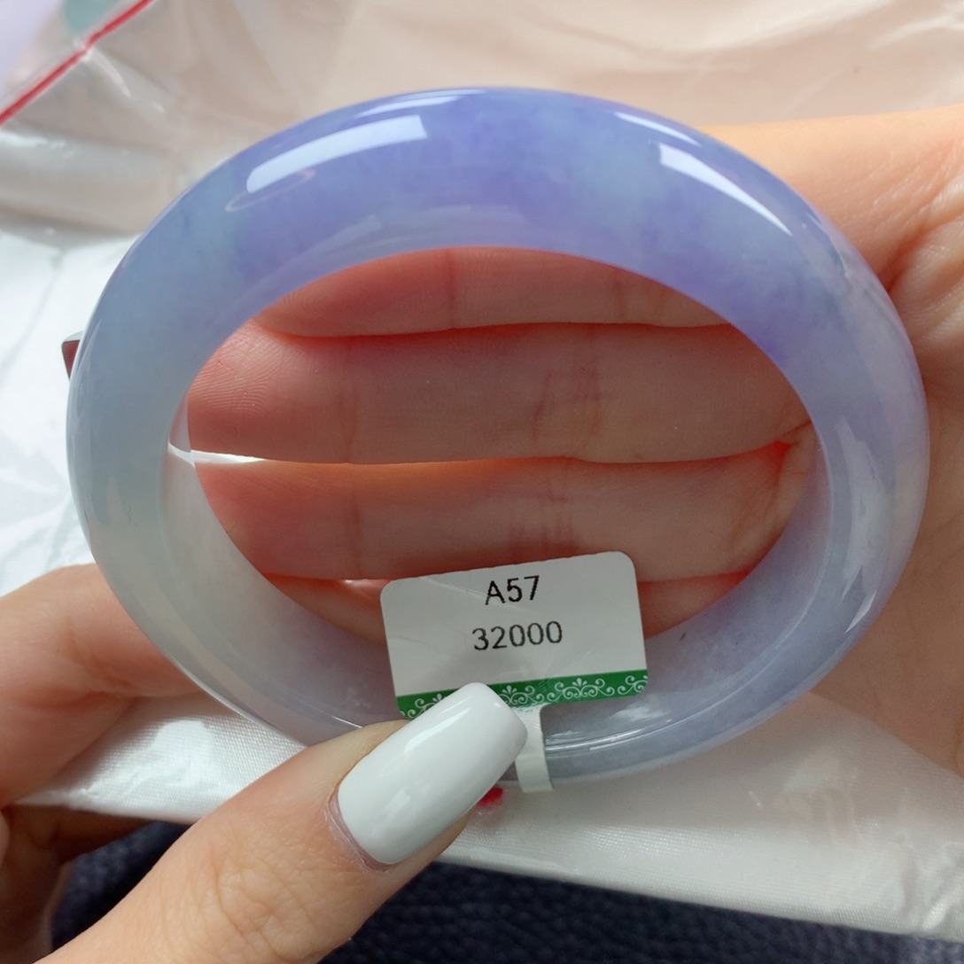 未镶嵌手镯翡翠小众高级莫奈花园毕业款正圈57