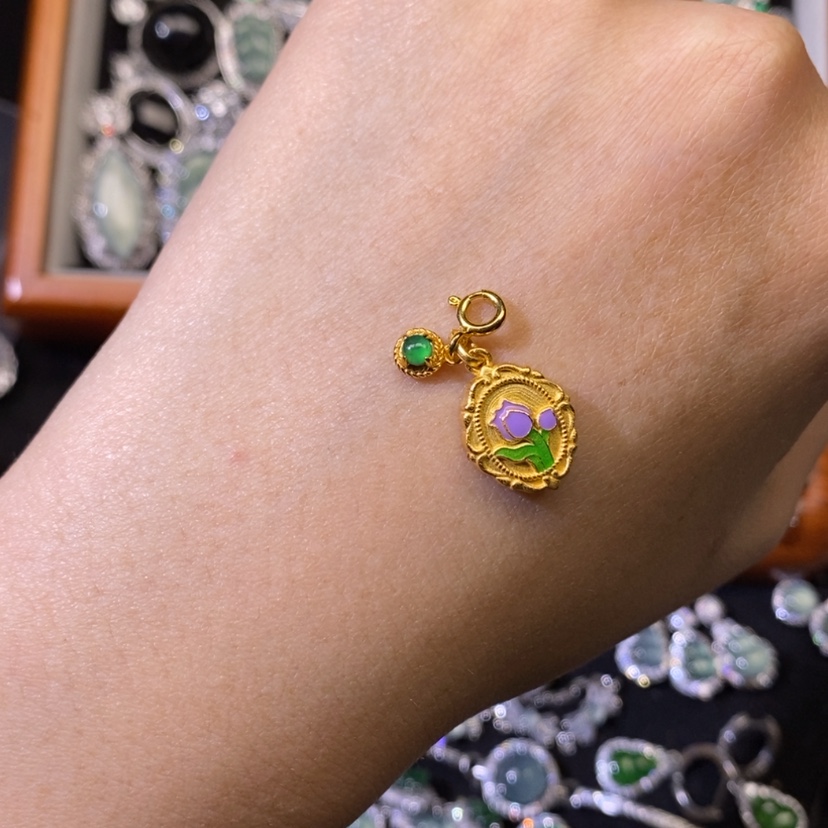 【闪购商品】翡翠颈饰银S925镶嵌天然