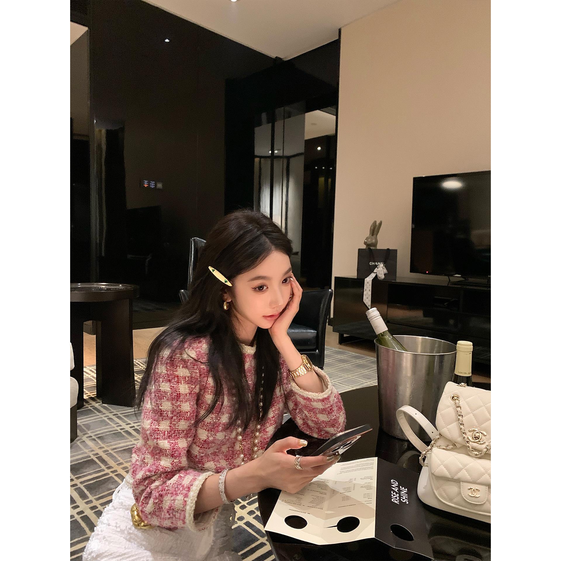 区区欧阳小香风外套女秋季前后两穿设计感小众复古小个子短款上衣