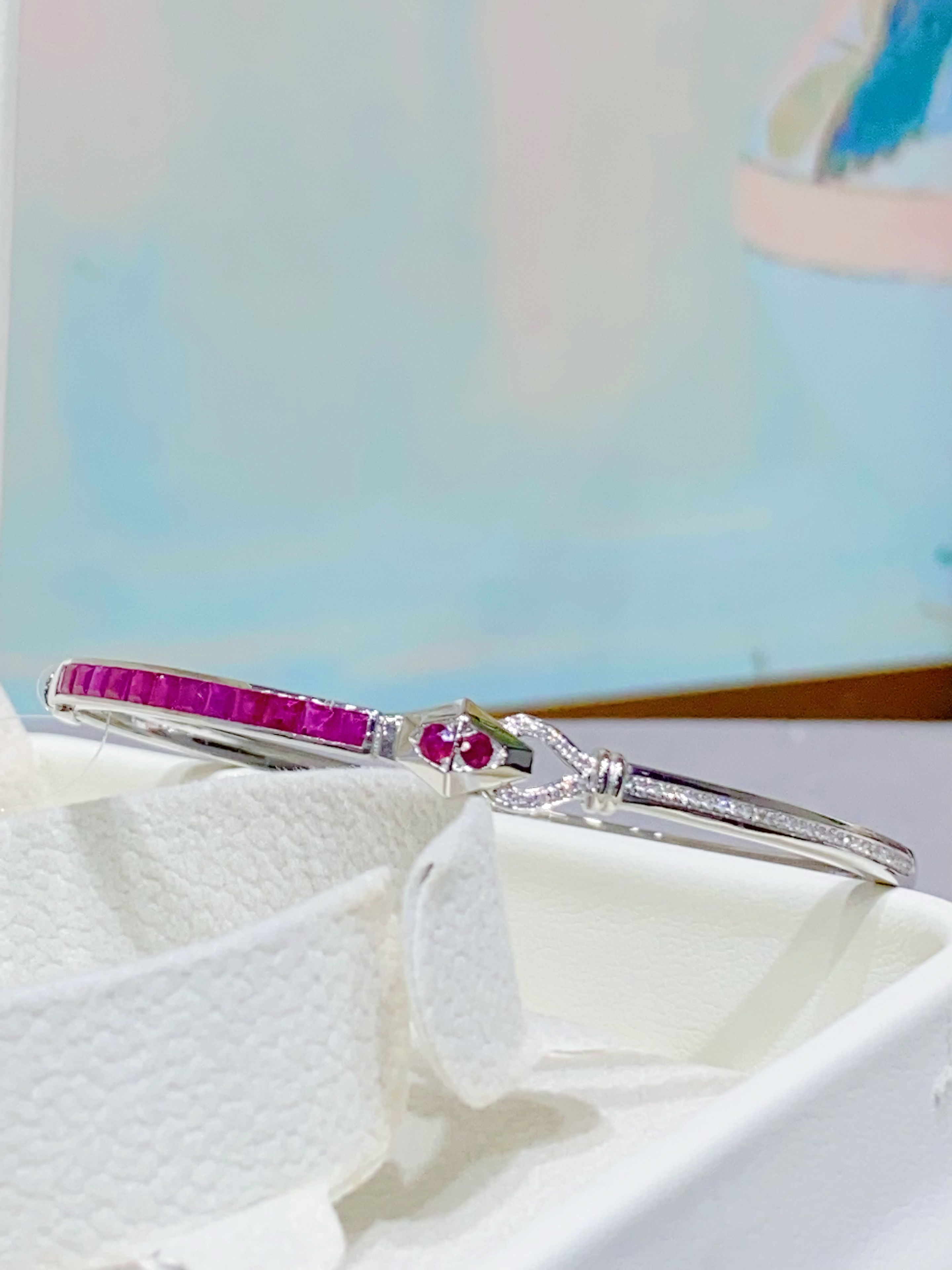 18K金镶嵌天然红宝石手镯款蛇款