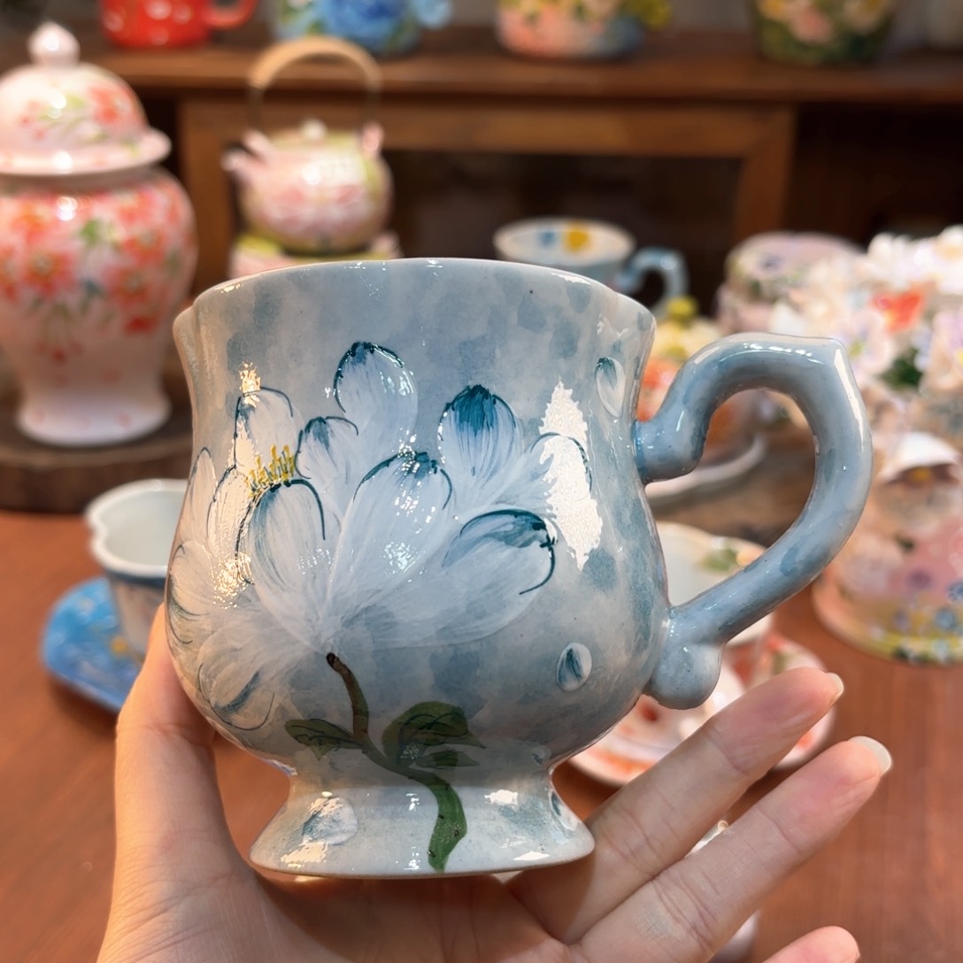 景德镇手绘高温釉下彩陶瓷茶具