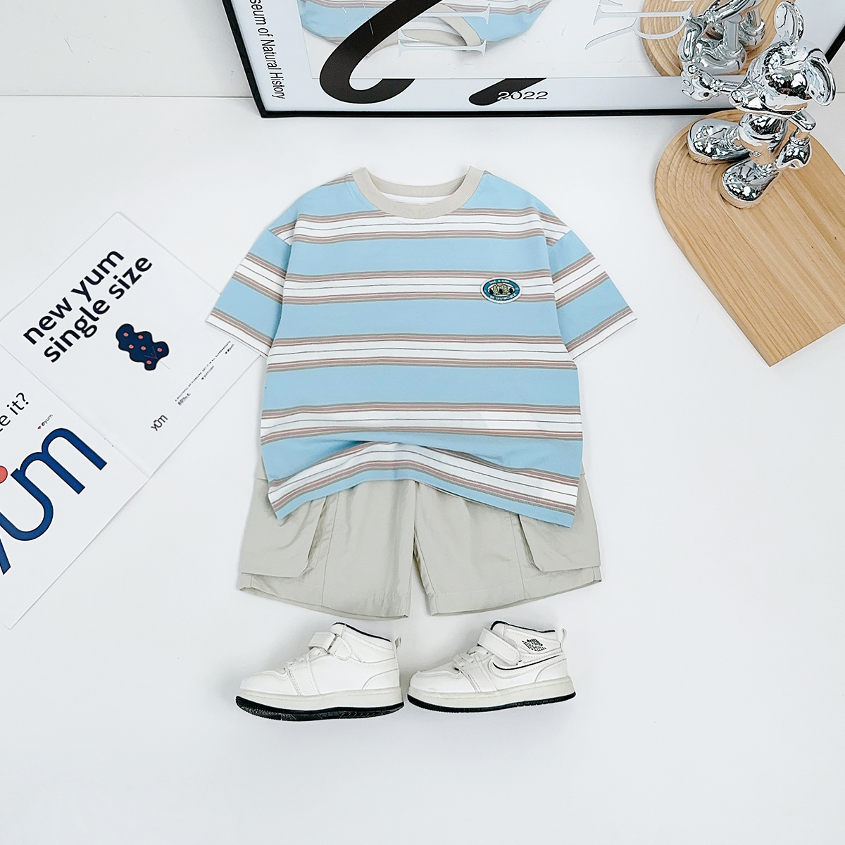 儿童套装夏季2025新款男童短袖两件套洋气潮牌WGZ088悠悠童话童装