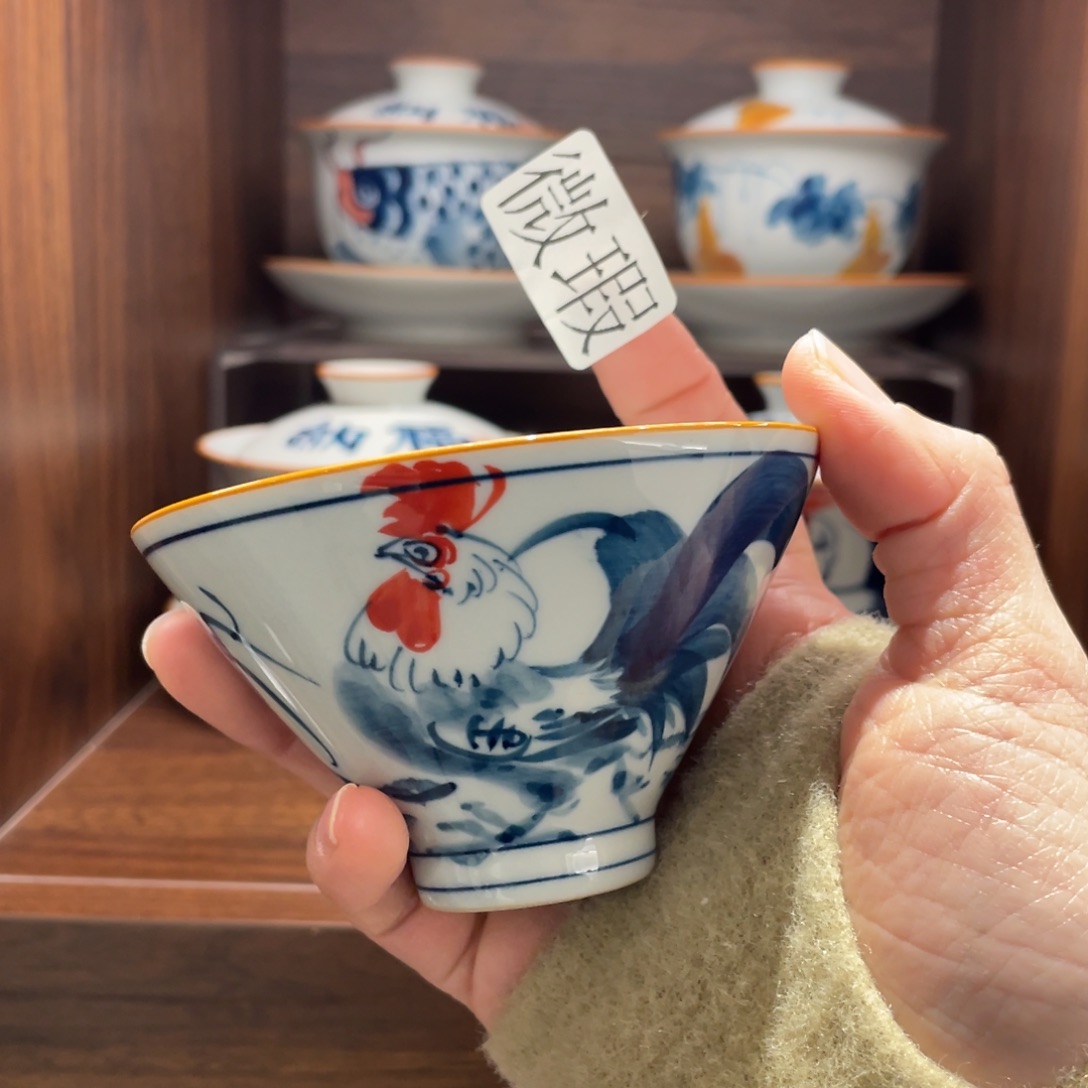 有瑕釉下彩纯手绘