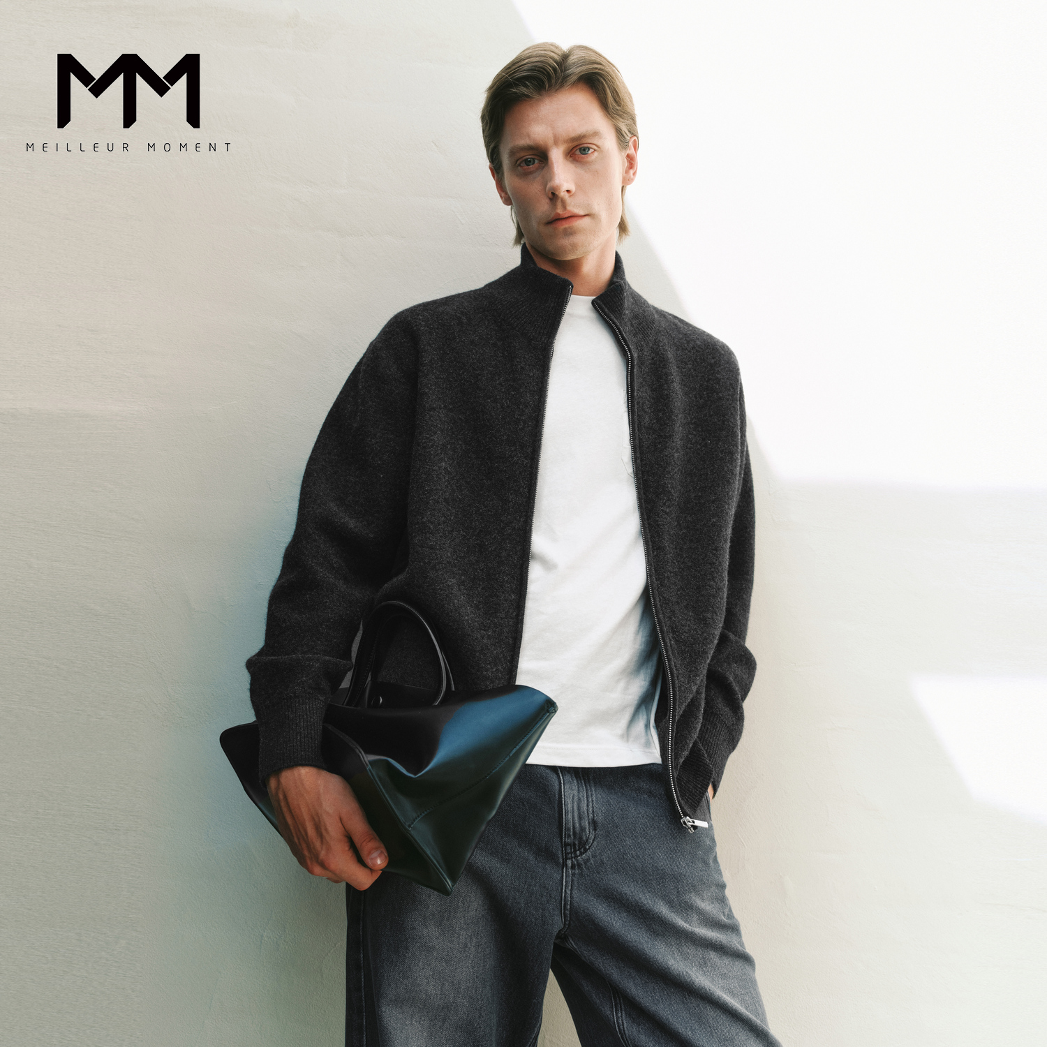 【窦骁代言】MM麦檬100%纯羊毛针织衫夹克男25冬短外套9GB130402