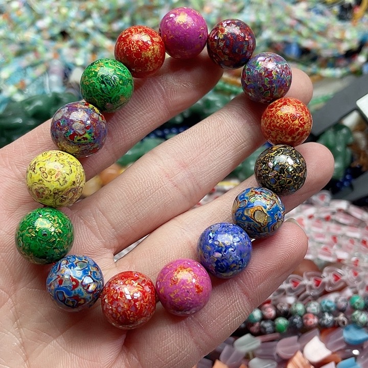 玛瑙/玉髓珠宝半成品未镶嵌林*一条14mm大漆手串