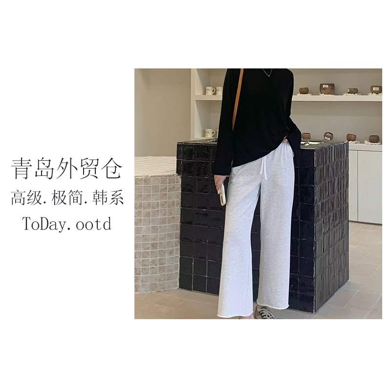 【韩原单】秋季外穿new vintage休闲风长裤薄款松紧休闲裤-71079