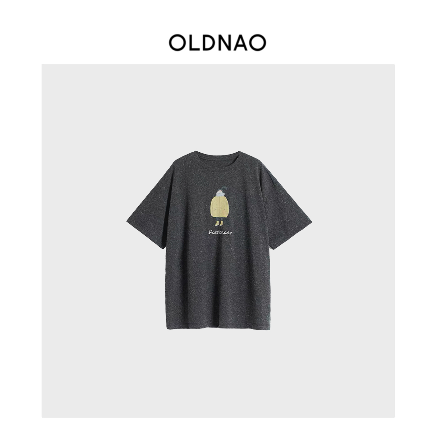 【OLDNAO】品牌订单线小女孩印花雪花麻棉短袖T恤-NI-2175