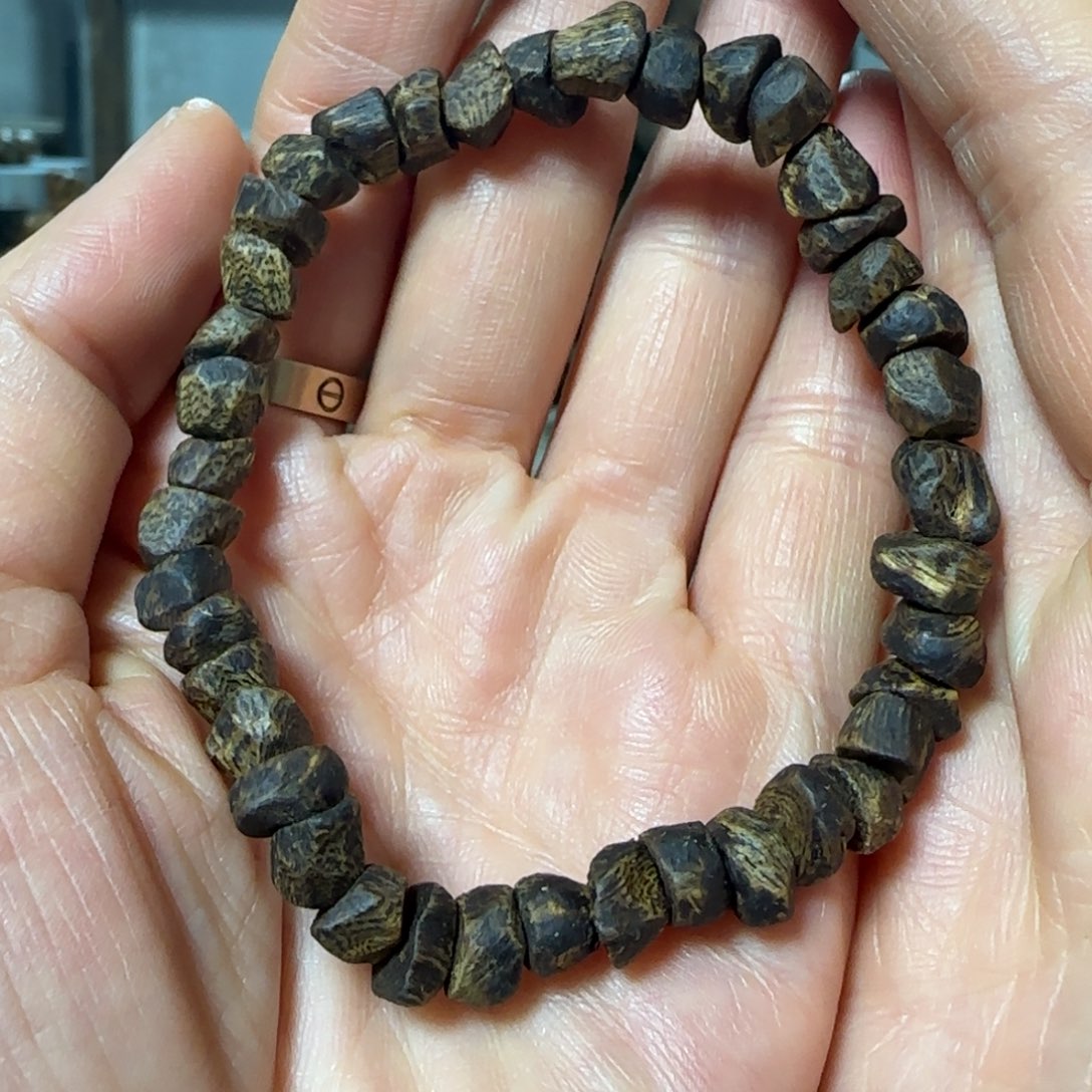 手串沉香绿奇楠沉香沉水树丁随型单圈6克+多样性